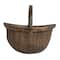 Hello Honey® 14" Brown Antique Finish Hand-Woven Wicker Basket
